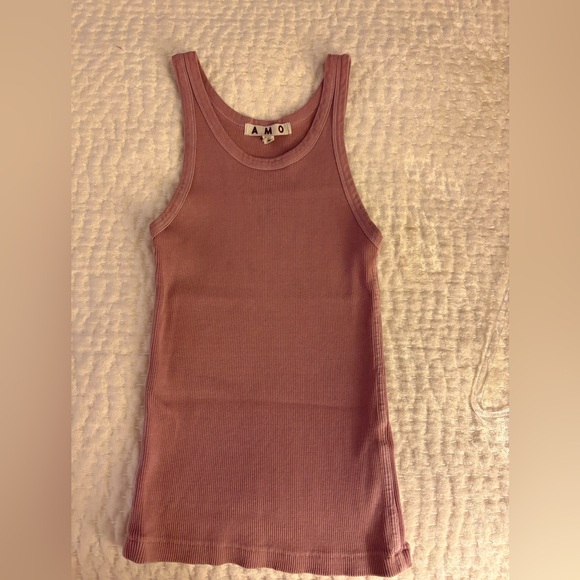 AMO Dusty Pink Ribbed Tank XS - Picture 3 of 4
